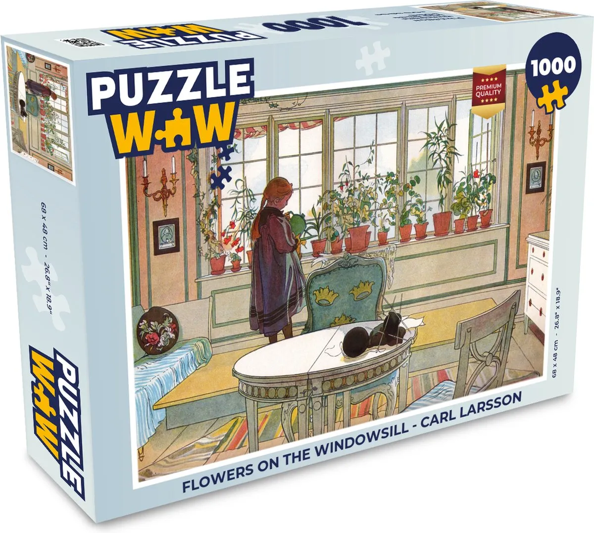 PuzzleWow Legpuzzel Carl Larsson Flowers on the Windowsill 1000 Stuks