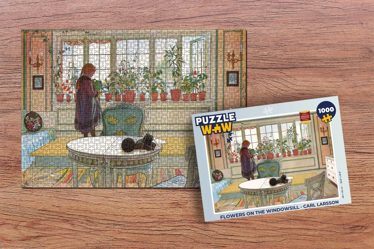 PuzzleWow Legpuzzel Carl Larsson Flowers on the Windowsill 1000 Stuks - Multicolor