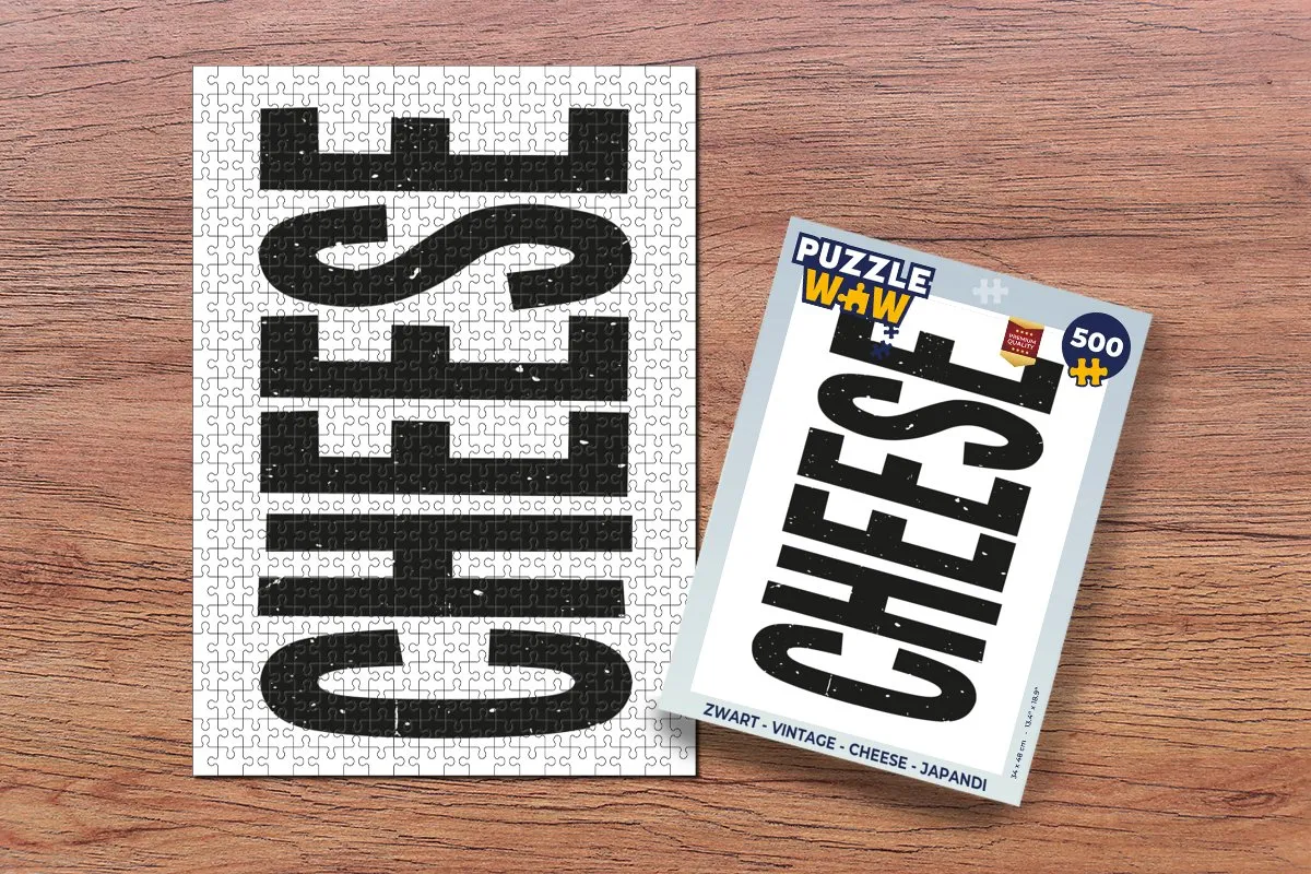 PuzzleWow Cheese Zwart Legpuzzel 500 Stuks - Japandi