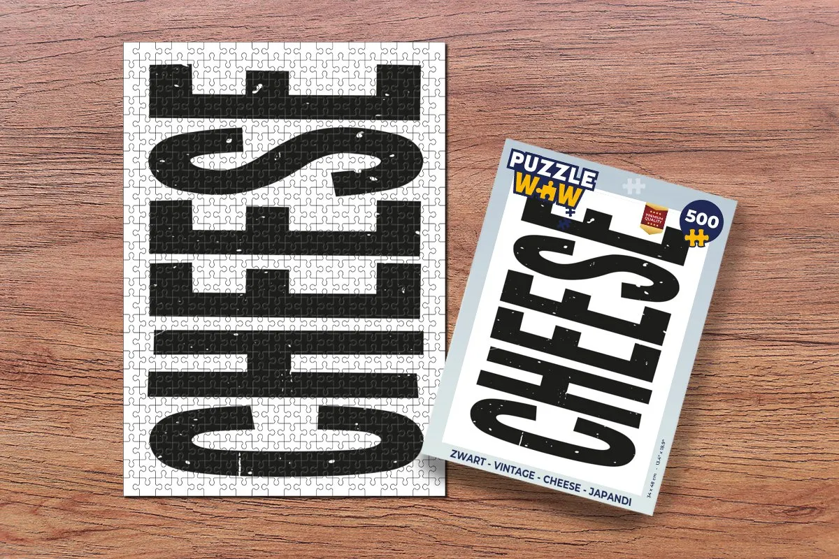 PuzzleWow Cheese Zwart Legpuzzel 500 Stuks - Japandi