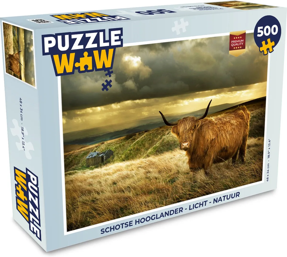 PuzzleWow Schotse Hooglander Legpuzzel 500 Stuks - Multicolor