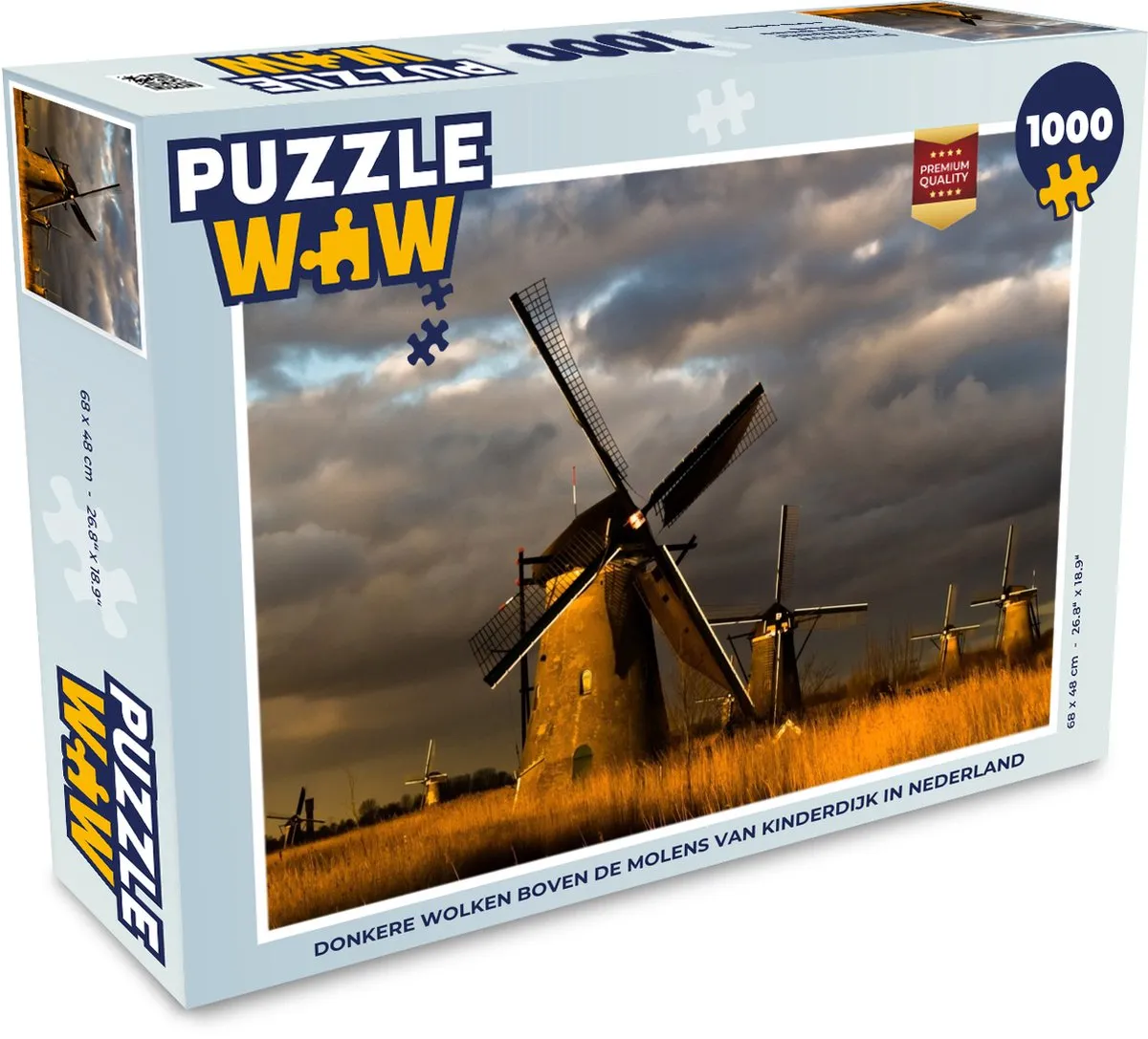 PuzzleWow Molen Nacht Legpuzzel 1000 Stuks