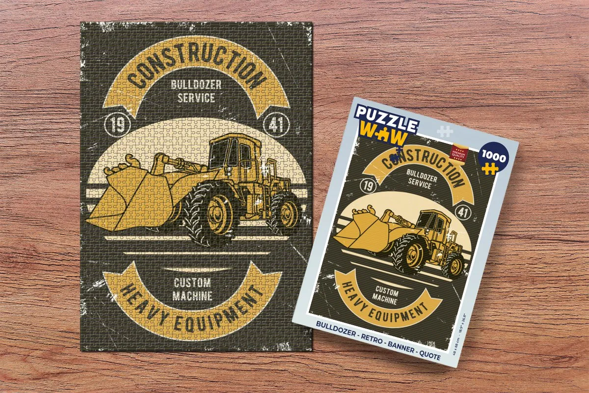 PuzzleWow Bulldozer Legpuzzel 1000 Stuks - Multicolor