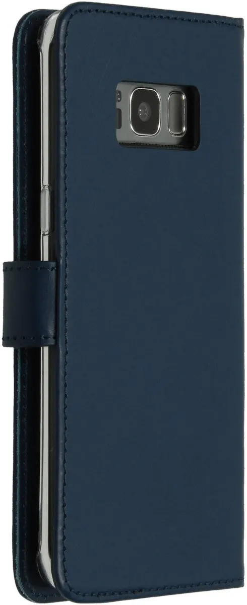 Selencia Hoesje Samsung Galaxy S8 - Echt Lederen Bookcase Blauw