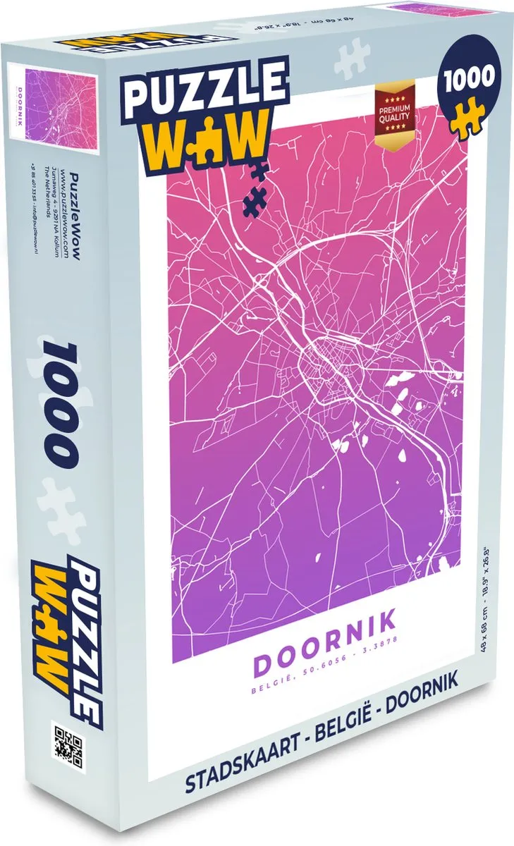 PuzzleWow Legpuzzel België Doornik 1000 Stuks - Multicolor