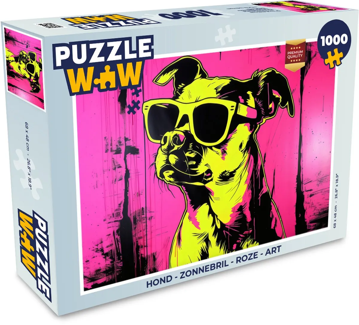 PuzzleWow Hond Zonnebril Legpuzzel 1000 Stuks