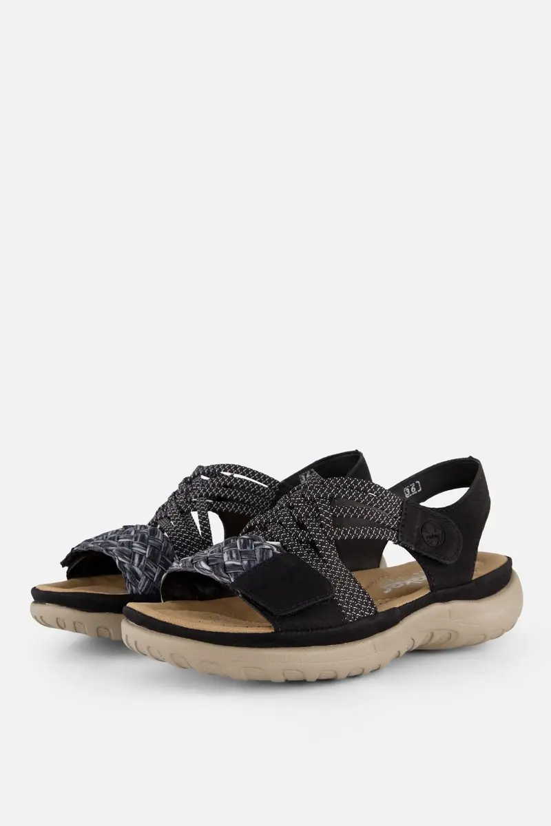 Rieker Sandalen F zwart Synthetisch