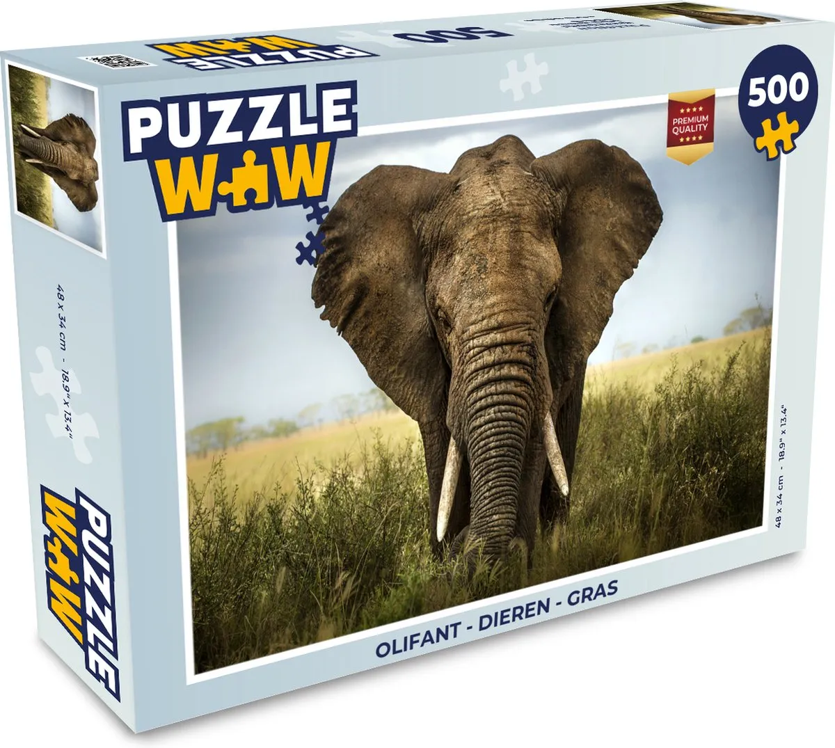 PuzzleWow Olifant Legpuzzel 500 Stuks