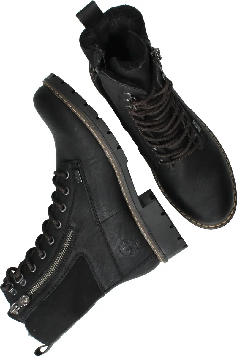 Rieker Veterboots - Dames - Zwart - Maat:37 - afbeelding 2 van 6