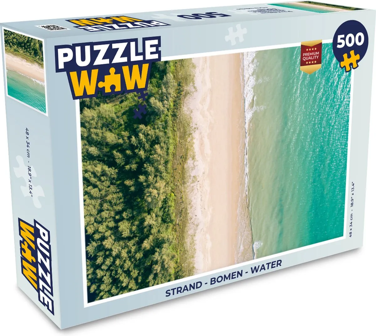 PuzzleWow Strand Bomen Water Legpuzzel 500 Stuks