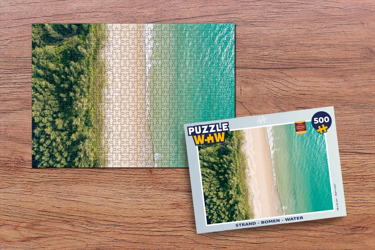 PuzzleWow Strand Bomen Water Legpuzzel 500 Stuks - Multicolor
