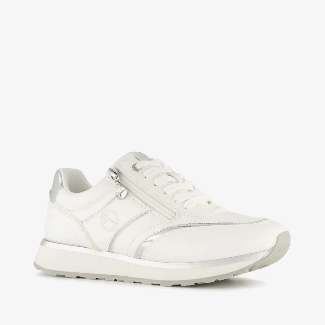 Tamaris dames sneakers wit zilver