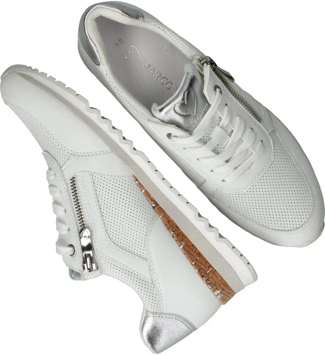 Marco Tozzi Dames Sneakers - Wit - Maat 42 - afbeelding 4 van 6