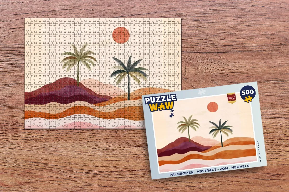 PuzzleWow Legpuzzel Palmbomen 500 Stuks - Abstract