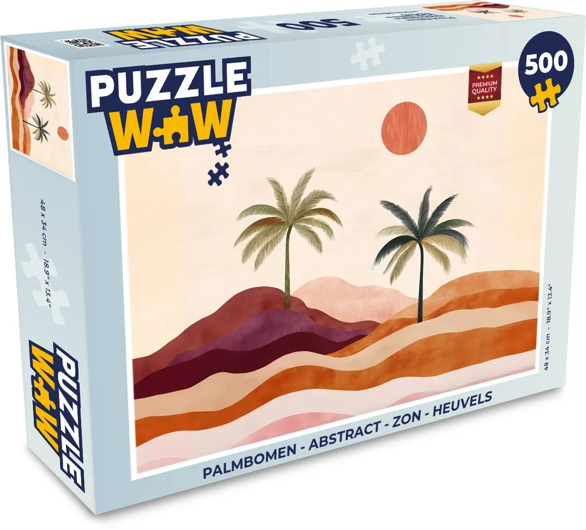 PuzzleWow Legpuzzel Palmbomen 500 Stuks - Abstract
