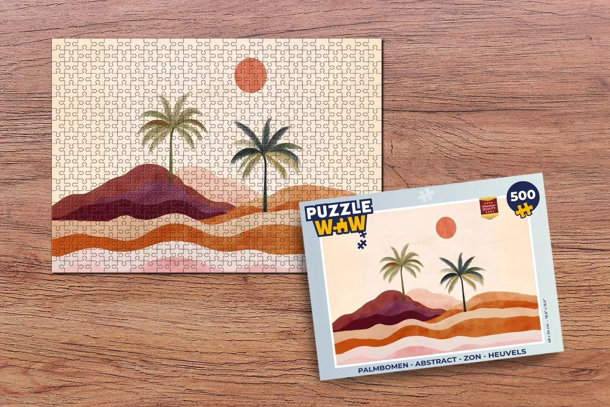 PuzzleWow Legpuzzel Palmbomen 500 Stuks - Abstract