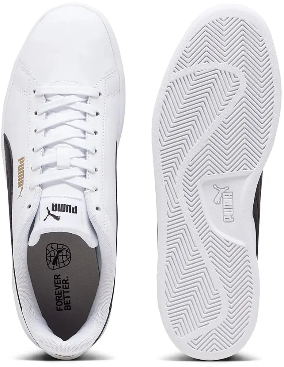 PUMA Smash 3.0 L Schoenen - 41 - Witte/Zwarte/Gouden