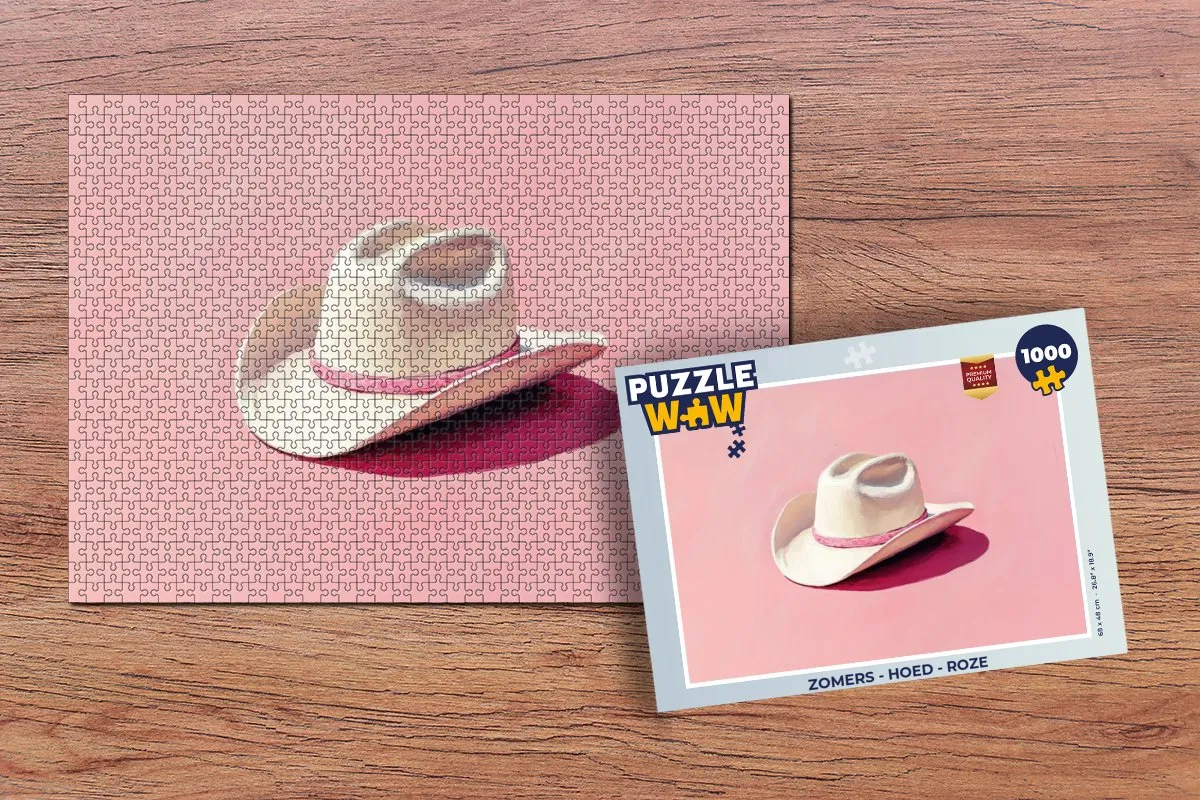 PuzzleWow Zomers Hoed Legpuzzel 1000 Stuks - Roze