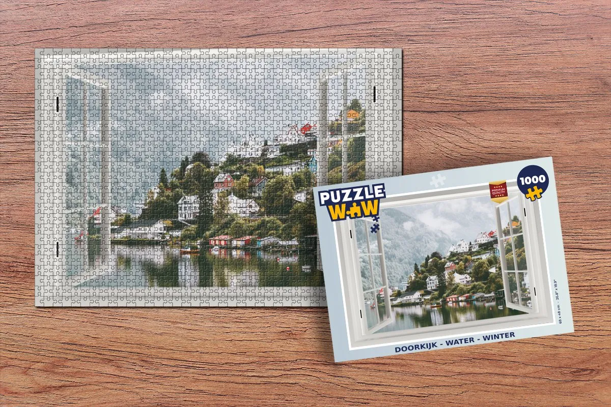 PuzzleWow Doorkijk Water Winter Legpuzzel 1000 Stuks - Multicolor