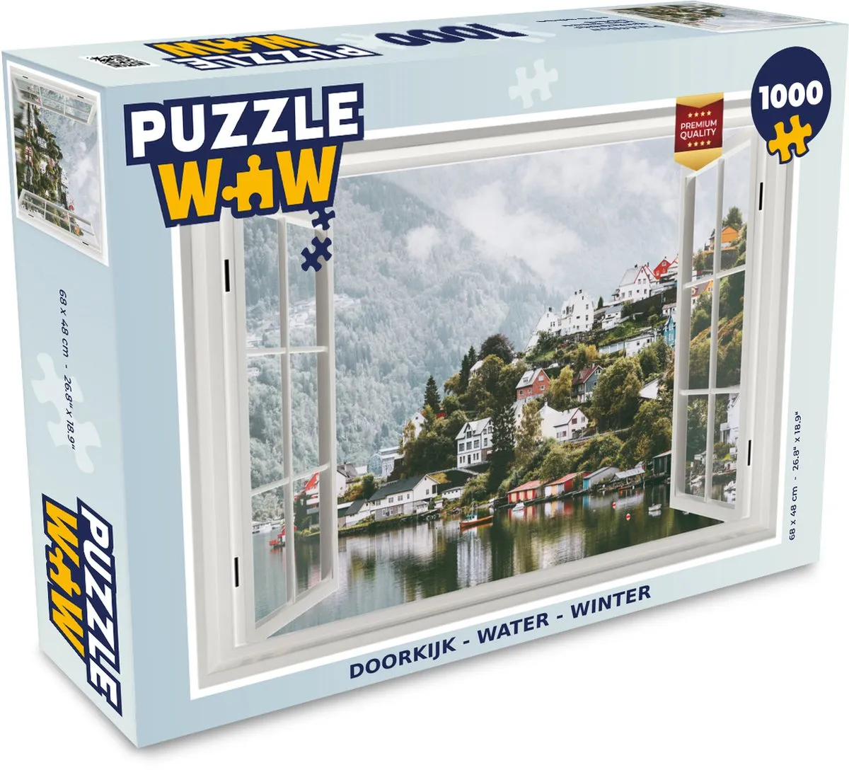 PuzzleWow Doorkijk Water Winter Legpuzzel 1000 Stuks - Multicolor