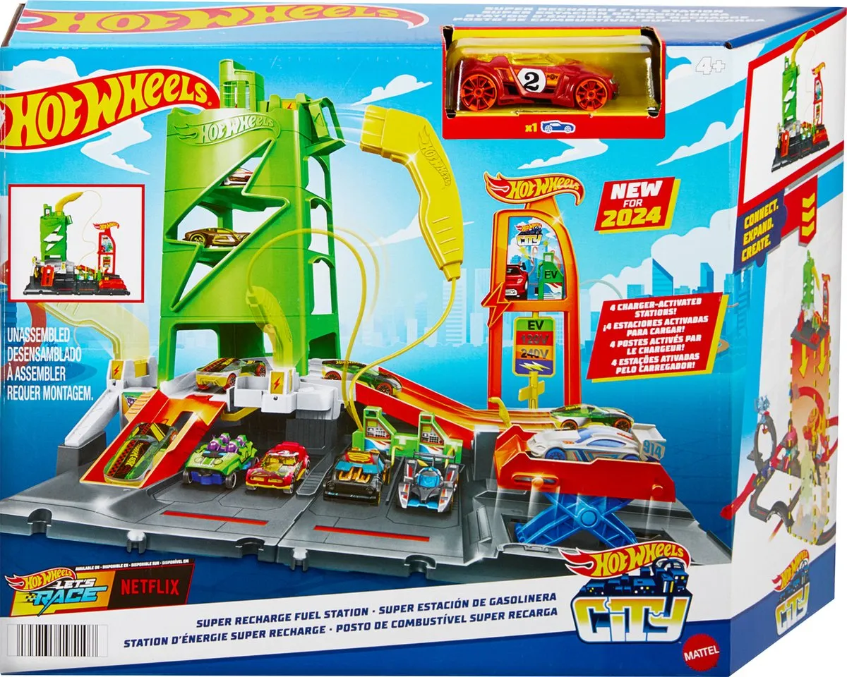 Hot Wheels City Elektrische Laadstationauto HTN79 - Meerkleurig