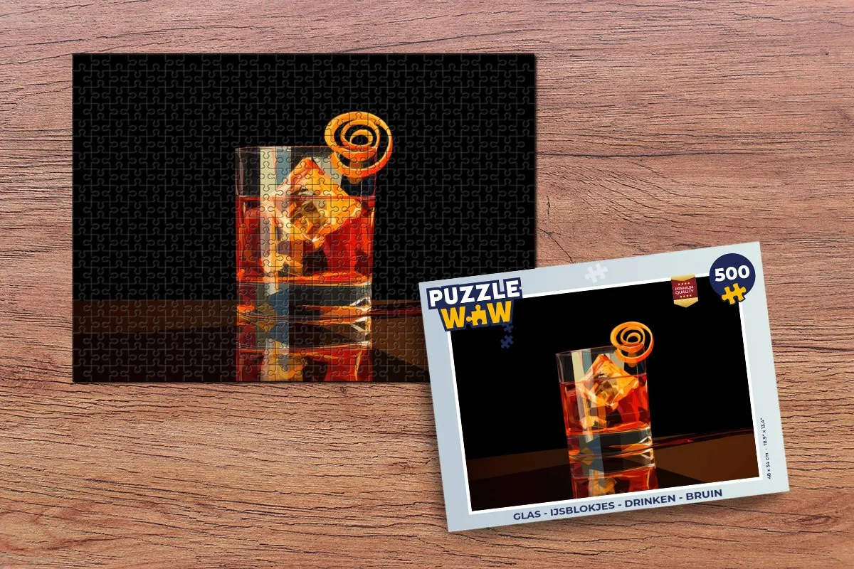 PuzzleWow IJsblokjes Drinken Legpuzzel 500 Stuks - Glas