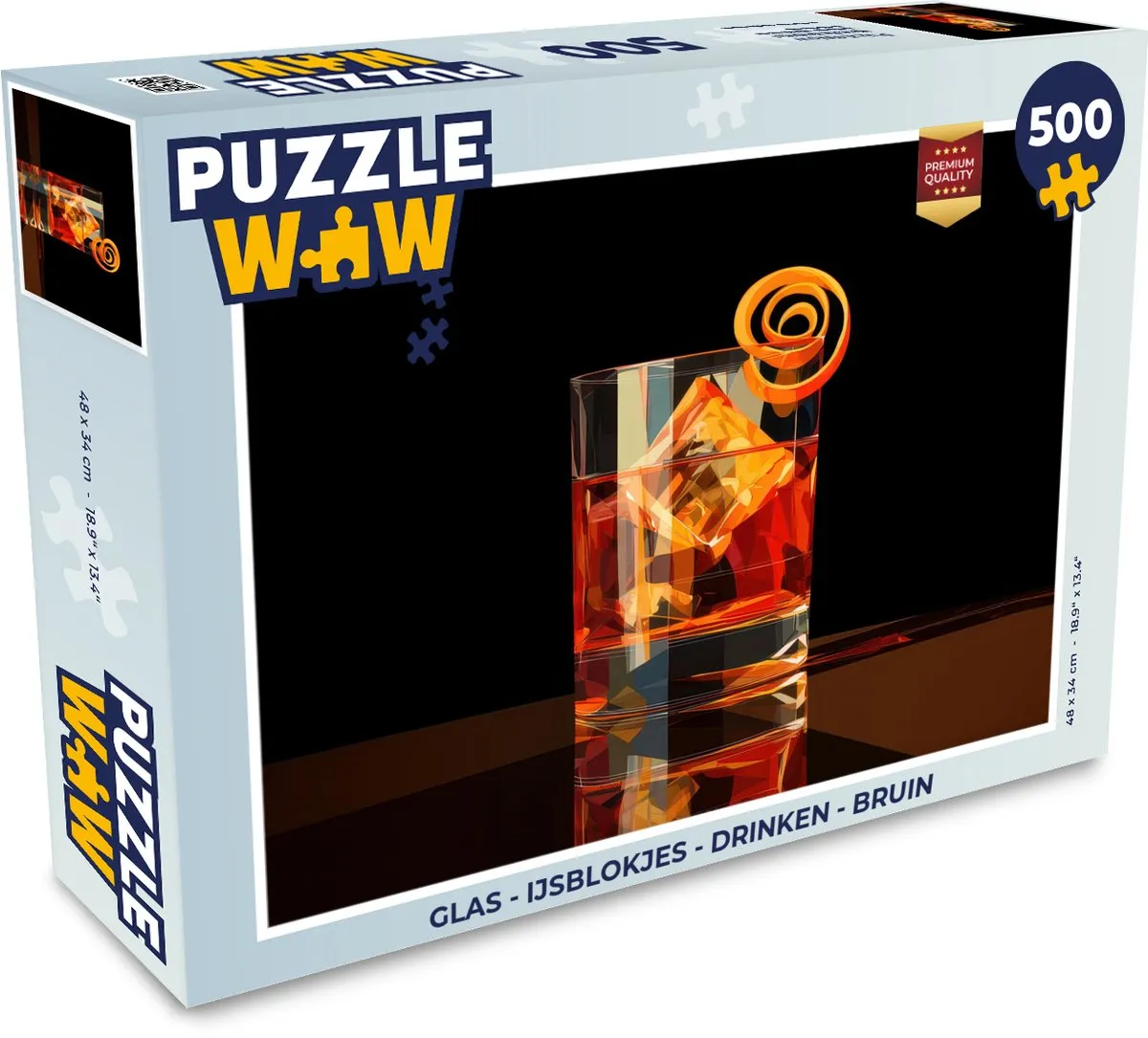 PuzzleWow IJsblokjes Drinken Legpuzzel 500 Stuks - Glas