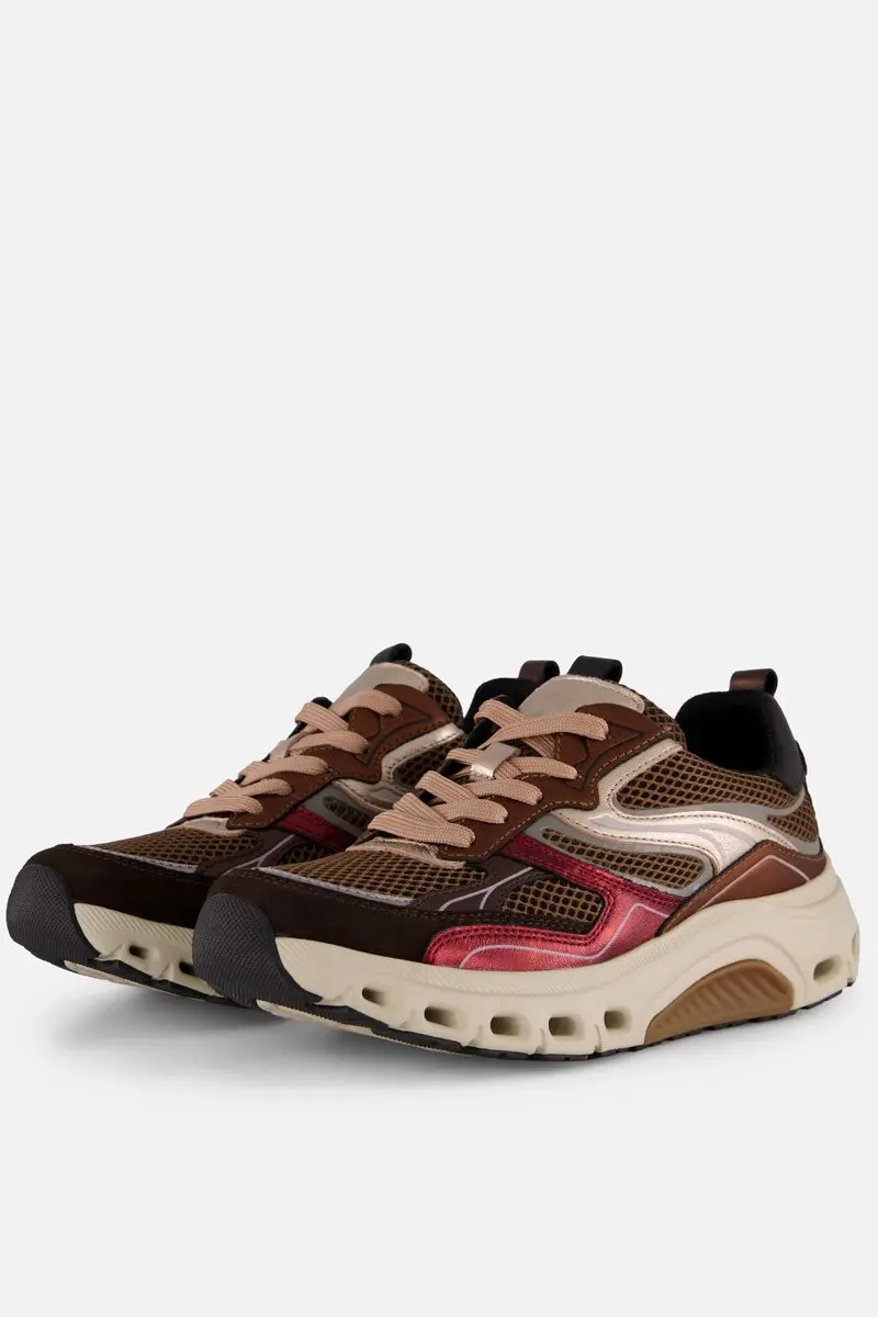 Gabor Rollingsoft Sneakers rood Metallic Suède