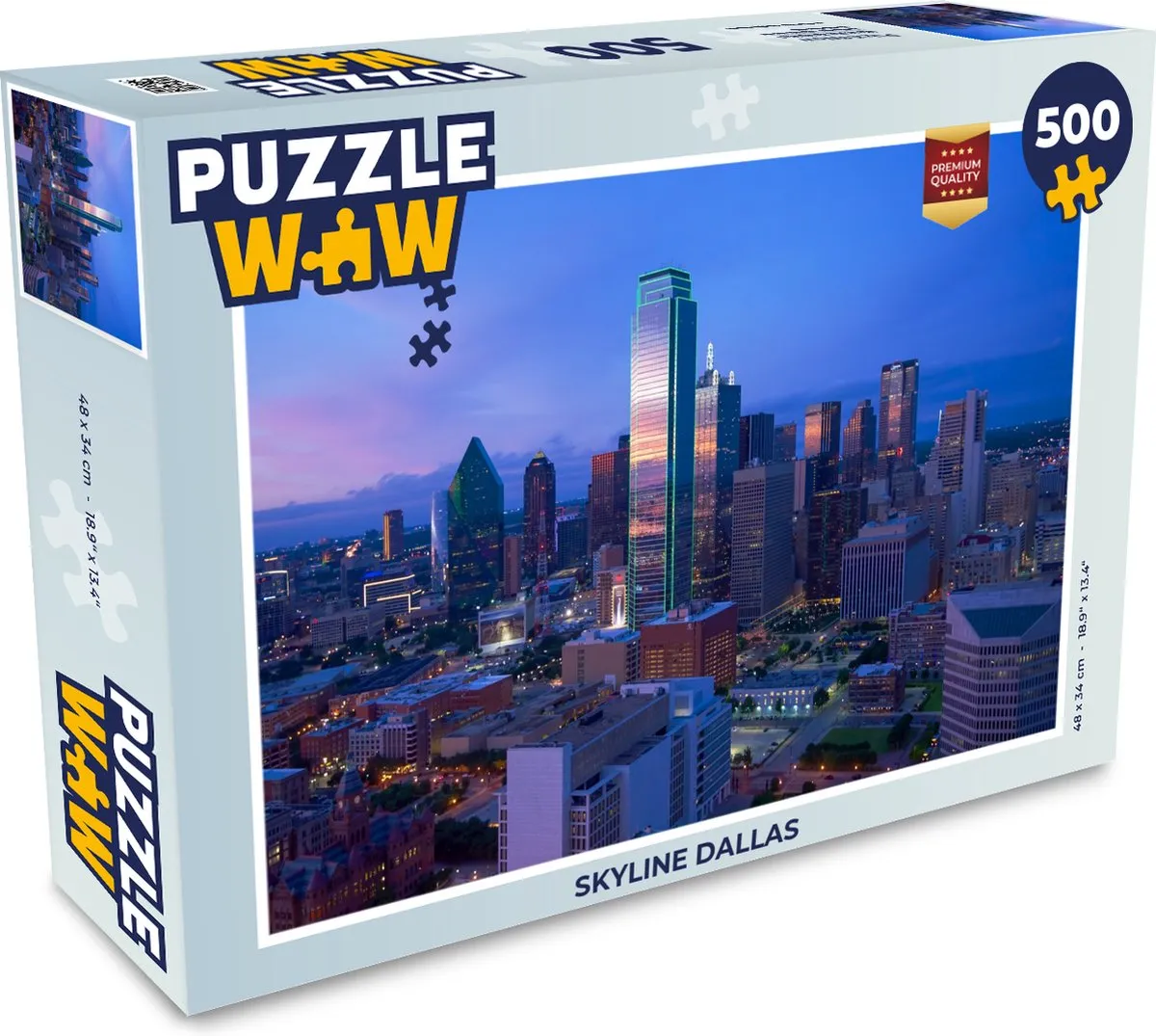 PuzzleWow Skyline Dallas Legpuzzel 500 Stuks
