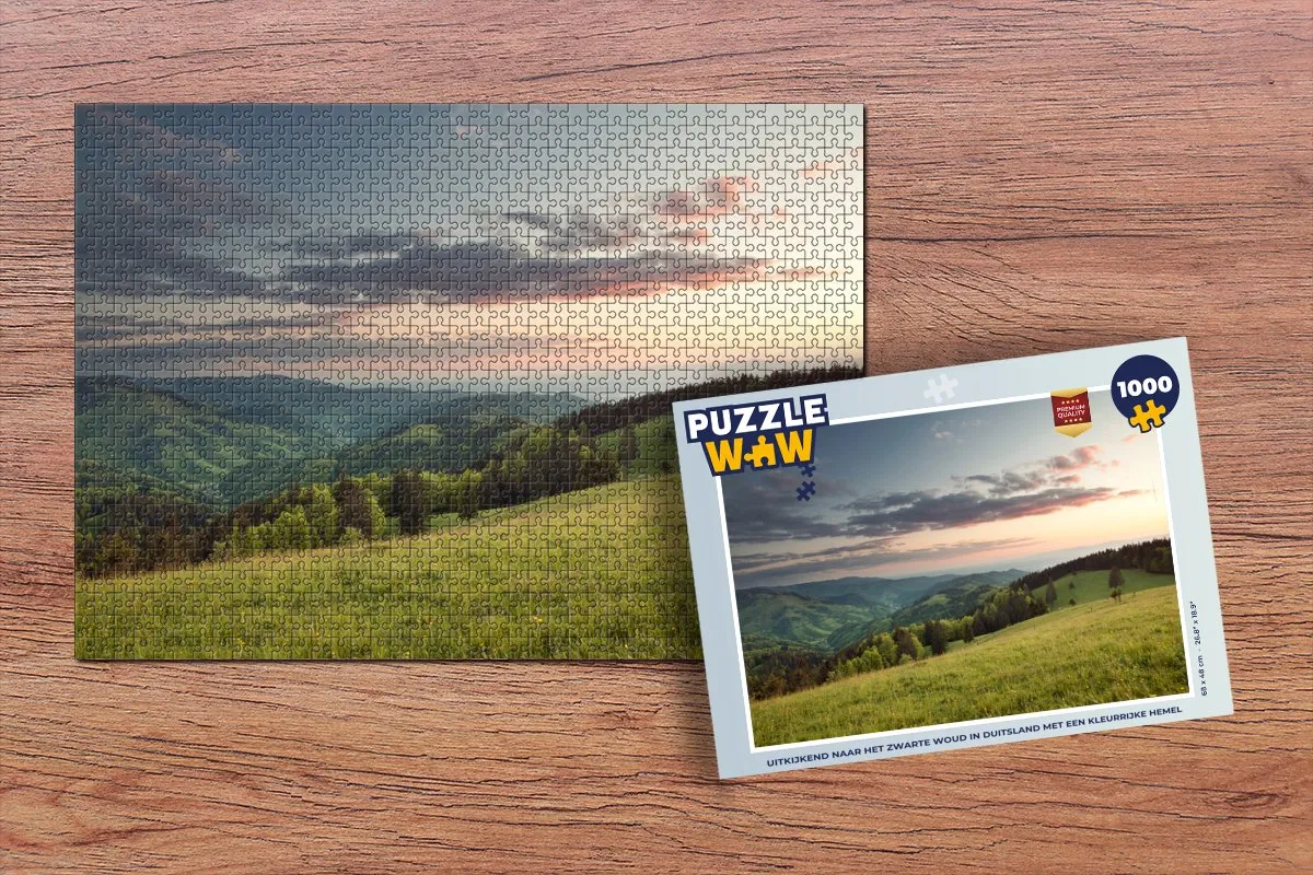 PuzzleWow Legpuzzel 1000 Stuks - Uitkijkend naar het Zwarte Woud Duitsland - Multicolor
