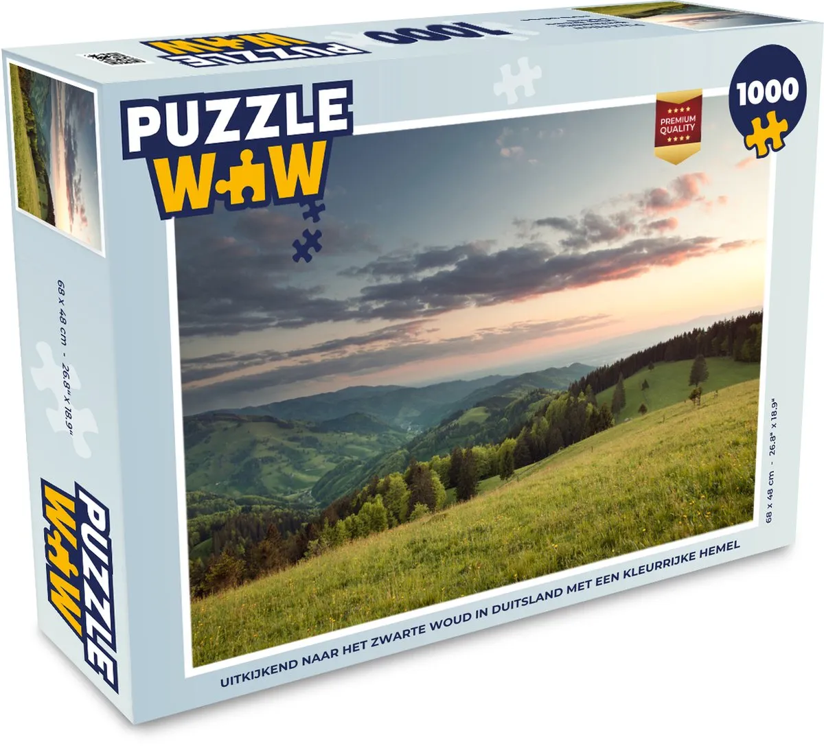PuzzleWow Legpuzzel 1000 Stuks - Uitkijkend naar het Zwarte Woud Duitsland - Multicolor