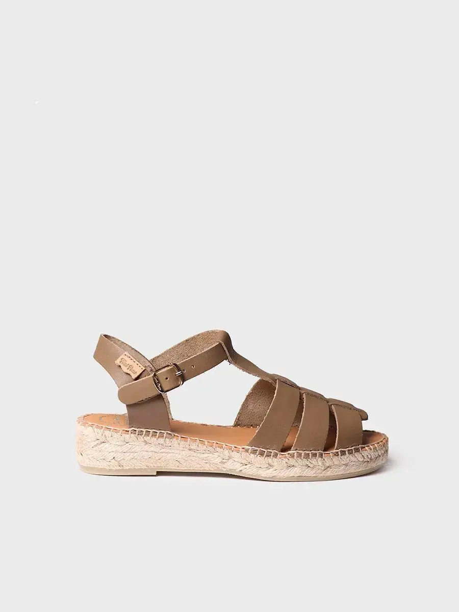 Platte leren jelly sandalen voor dames