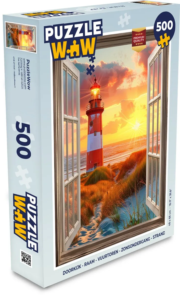 PuzzleWow Doorkijk Raam Puzzel 500 Stuks