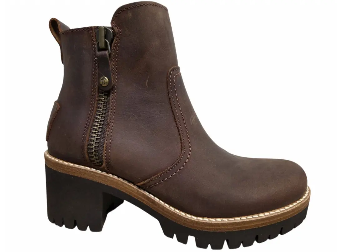 Panama Jack Pauline B10 Napa Cuero Bark Boots Bruin Gevet Leer Dames