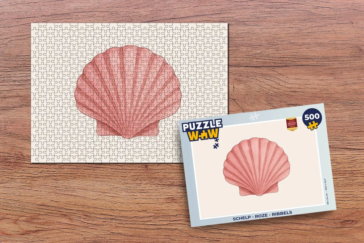 PuzzleWow Schelp Roze Legpuzzel 500 Stuks - 8721414234028