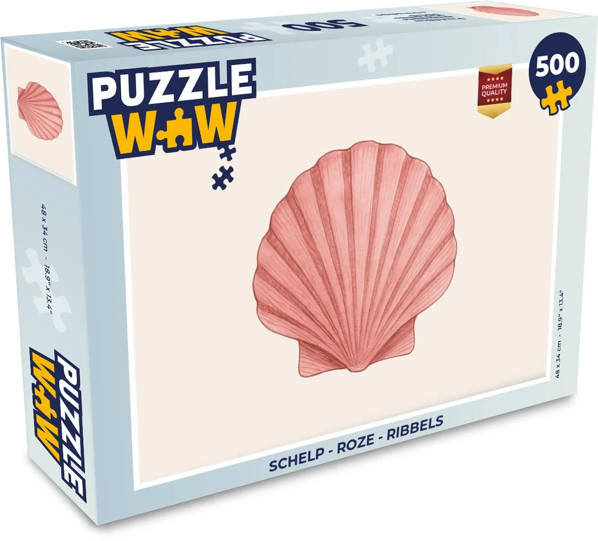 PuzzleWow Schelp Roze Legpuzzel 500 Stuks - 8721414234028