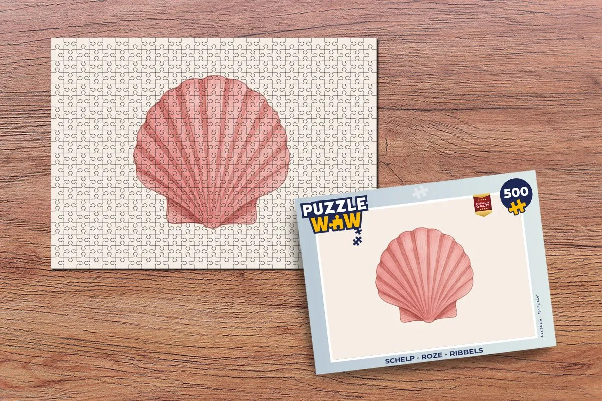 PuzzleWow Schelp Roze Legpuzzel 500 Stuks - 8721414234028