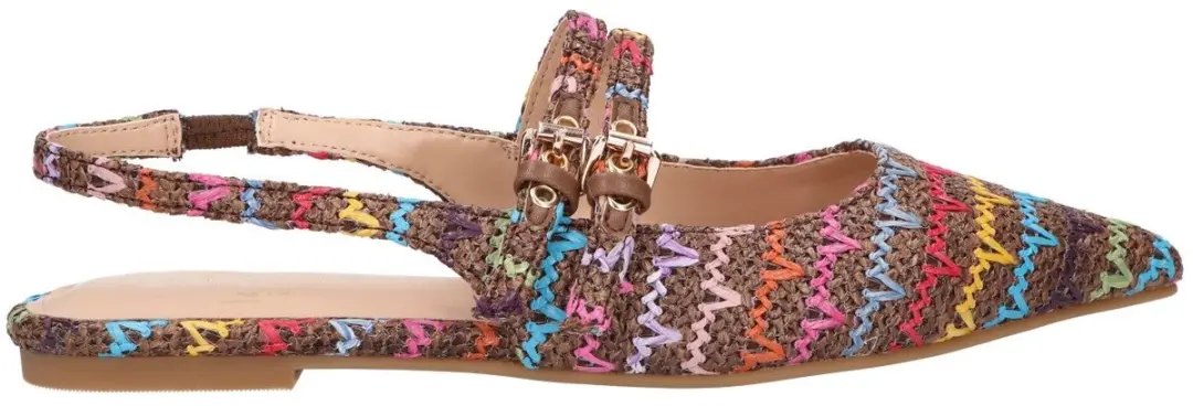 La Strada Slingback Bruin Raffia