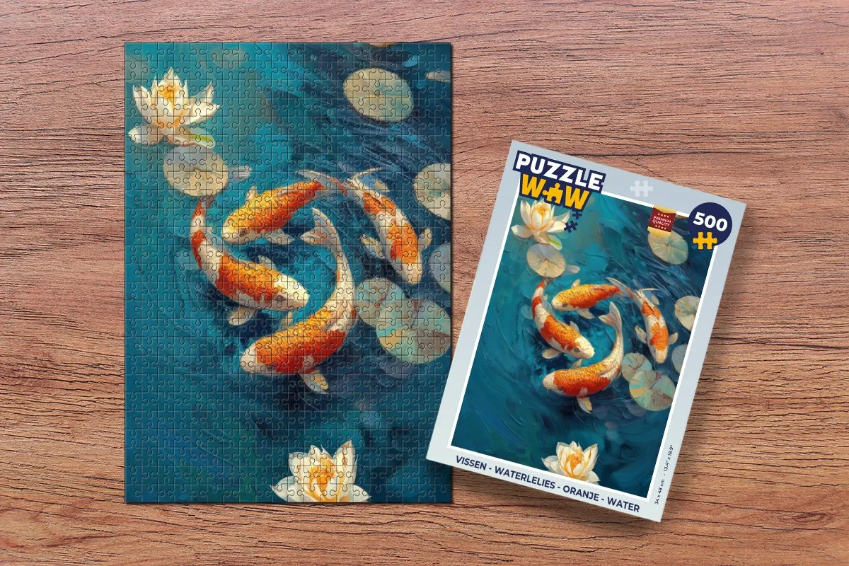 PuzzleWow Waterlelies Puzzel 500 Stuks - Oranje