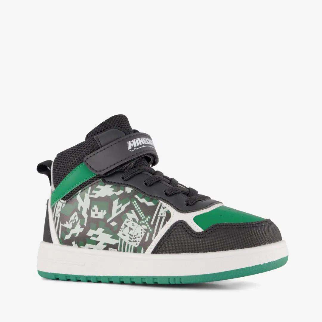 Minecraft jongens hoge sneakers zwart groen