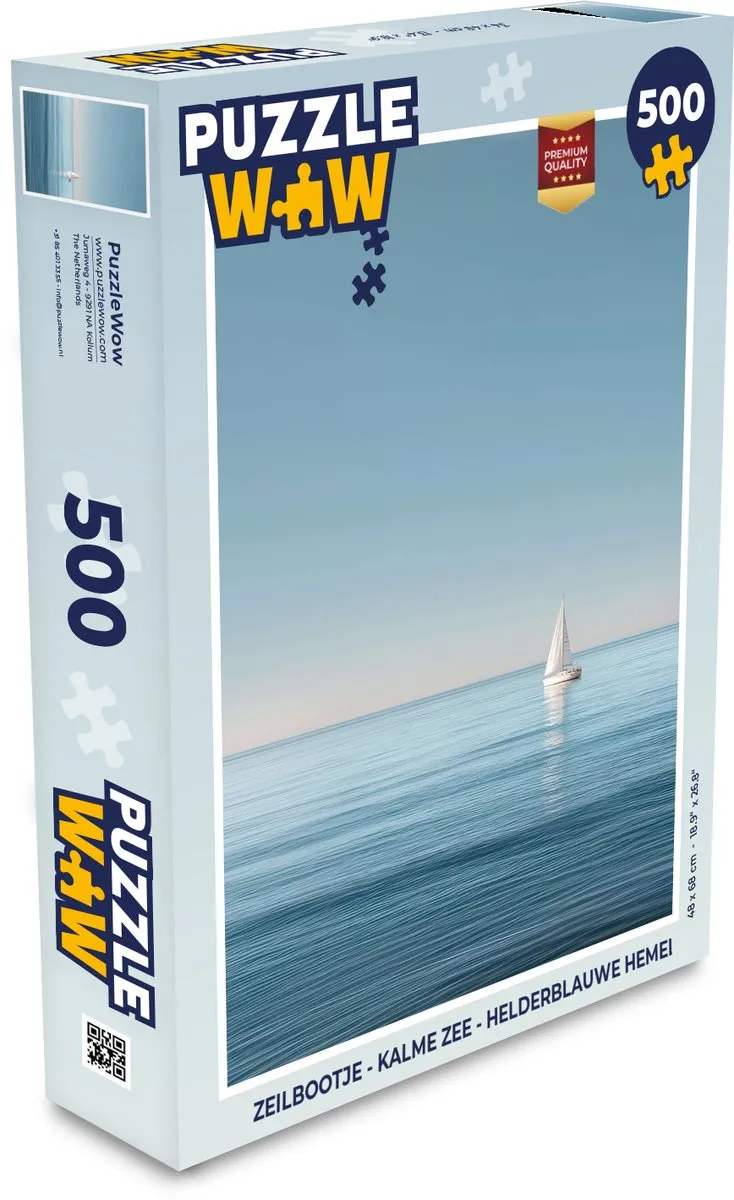 PuzzleWow Zeilbootje 1000 Stuks - Helderblauwe hemel