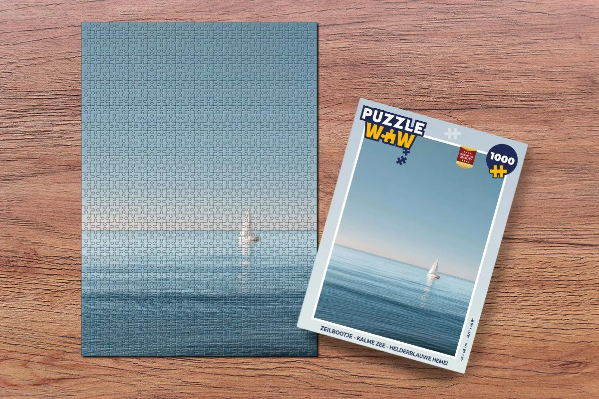 PuzzleWow Zeilbootje 1000 Stuks - Helderblauwe hemel