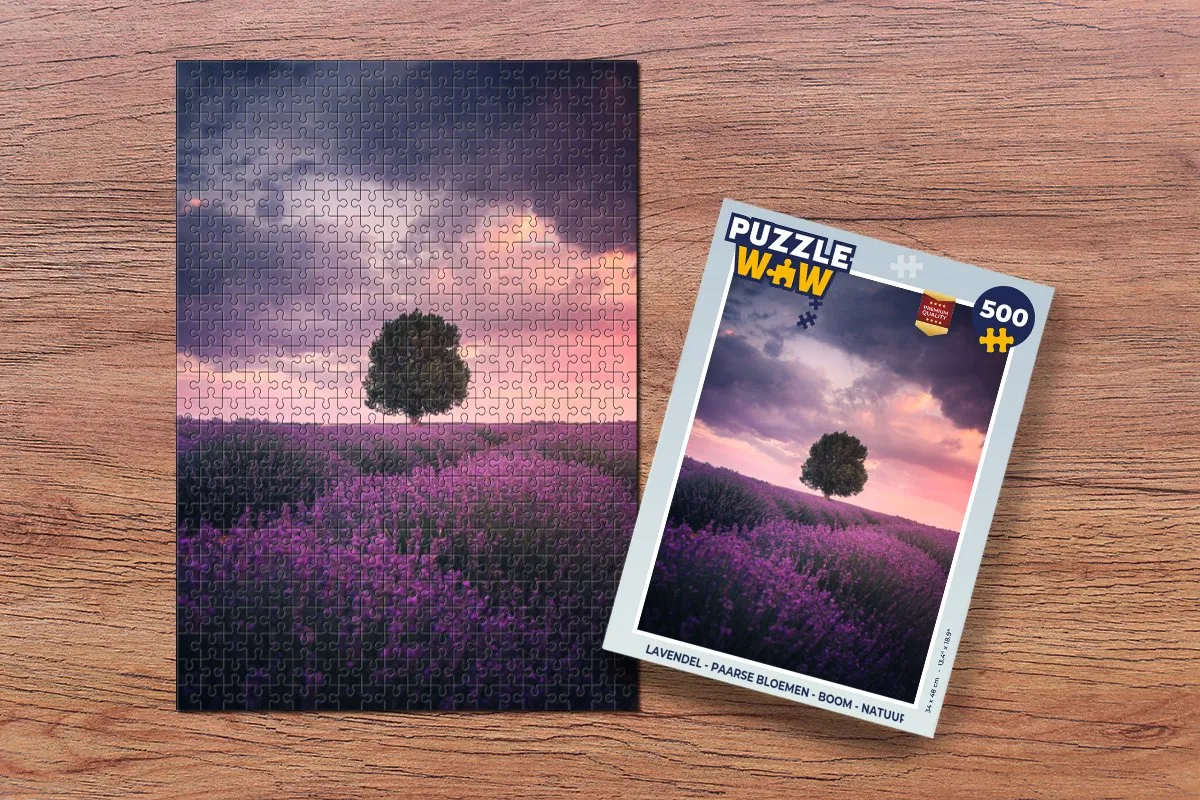 PuzzleWow Lavendel Bloemen Boom Legpuzzel 500 Stuks - Multicolor