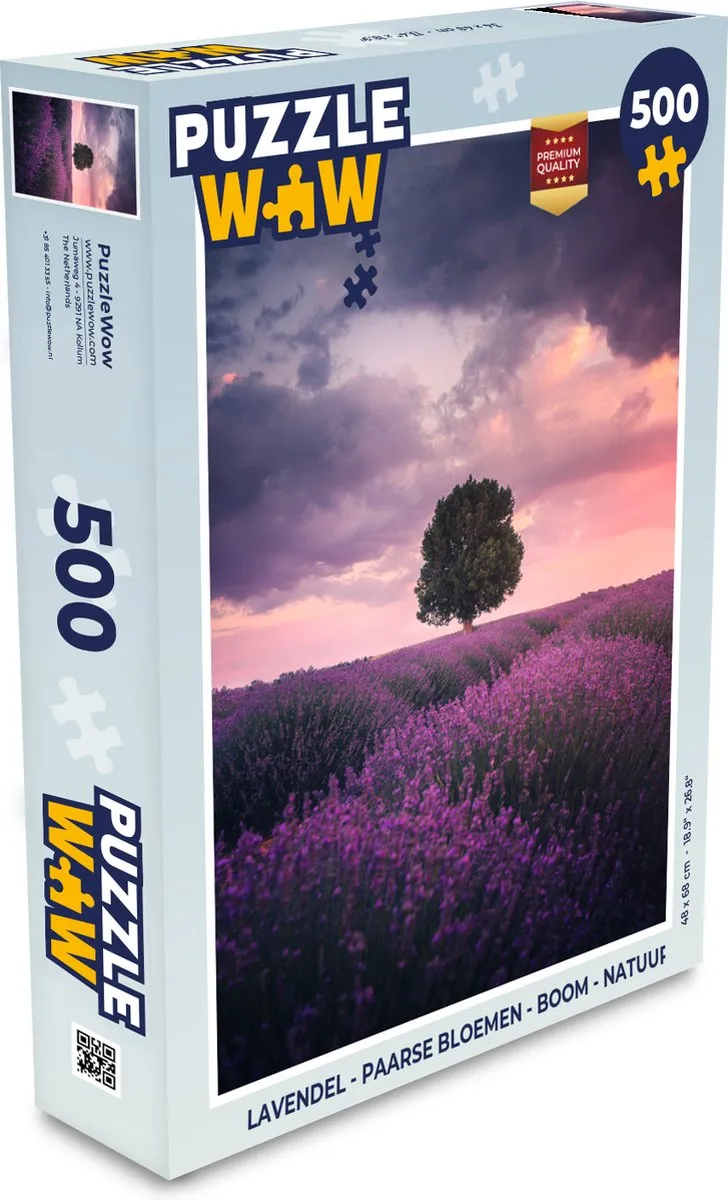 PuzzleWow Lavendel Bloemen Boom Legpuzzel 500 Stuks - Multicolor