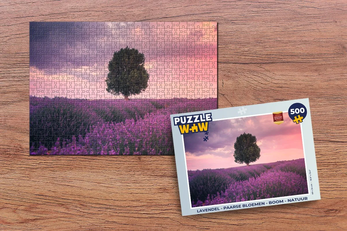 PuzzleWow Lavendel Bloemen Boom Legpuzzel 500 Stuks - Multicolor