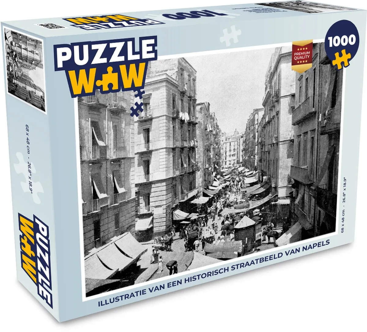 PuzzleWow Napels Legpuzzel 1000 Stuks - Multicolor