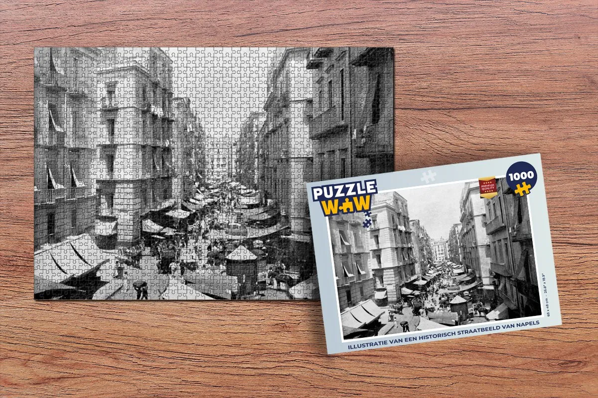 PuzzleWow Napels Legpuzzel 1000 Stuks - Multicolor