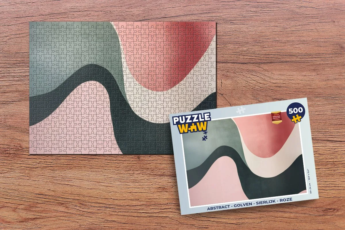PuzzleWow Abstract Golven Legpuzzel 500 Stuks - Roze - MPN 8721375319130