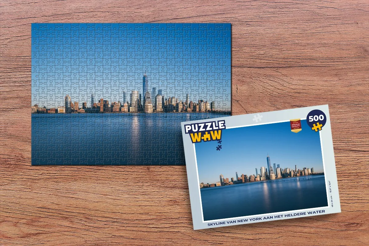 PuzzleWow New York Skyline Legpuzzel 500 Stuks - Blauw