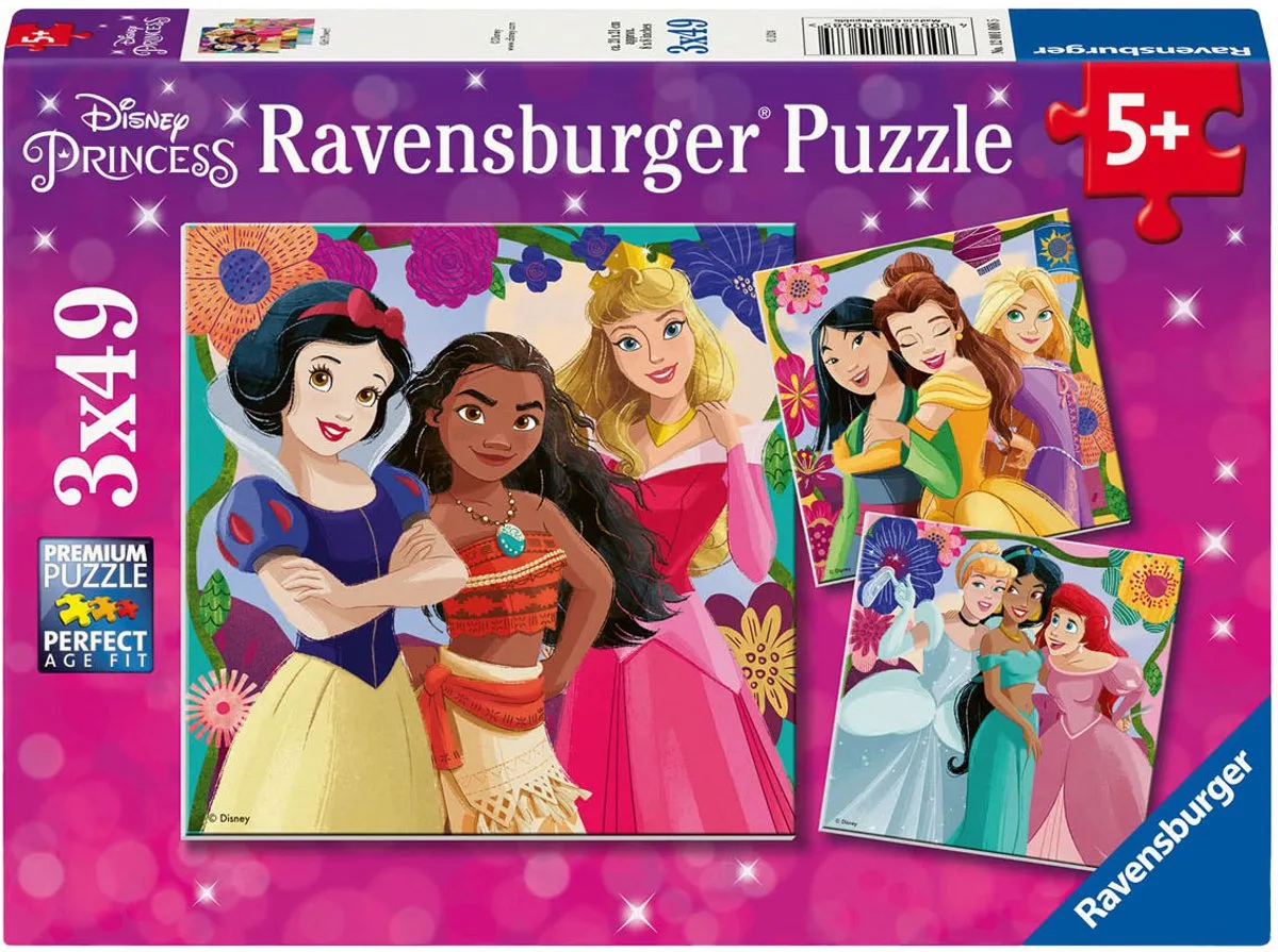 Ravensburger Disney Princess Drie Puzzels 147 Stuks - 200 Stuks